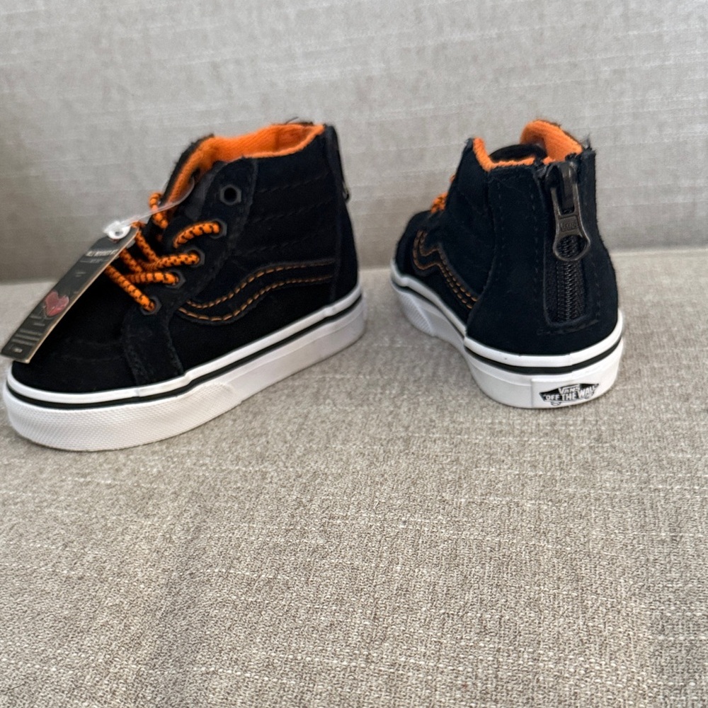 Vans Kids Black and Orange High-Tops